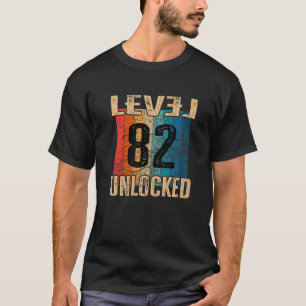 Camiseta 82.º nivel de cumpleaños retro vintage desbloquead