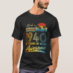 Camiseta 82.º Regalo De Cumpleaños Retro De Vintage Enero 1