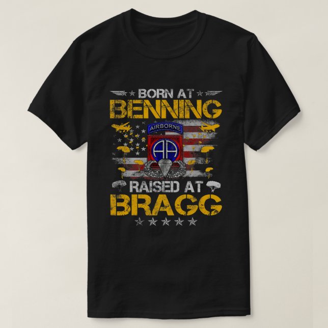 Camiseta 82.º Veterano Aerotransportado Nacido En Ft Bennin (Diseño del anverso)