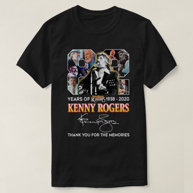 Camiseta 82 años de Kenny Rogers gracias por la memoria (Diseño del anverso)