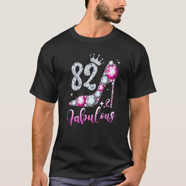 Camiseta 82 Y Fabuloso 82° Cumpleaños Alta Talla Shoes Crow (Anverso)