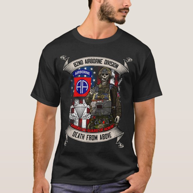 Camiseta 82nd Airborne Di Paratrooper Fort Bragg Jump Wings (Anverso)