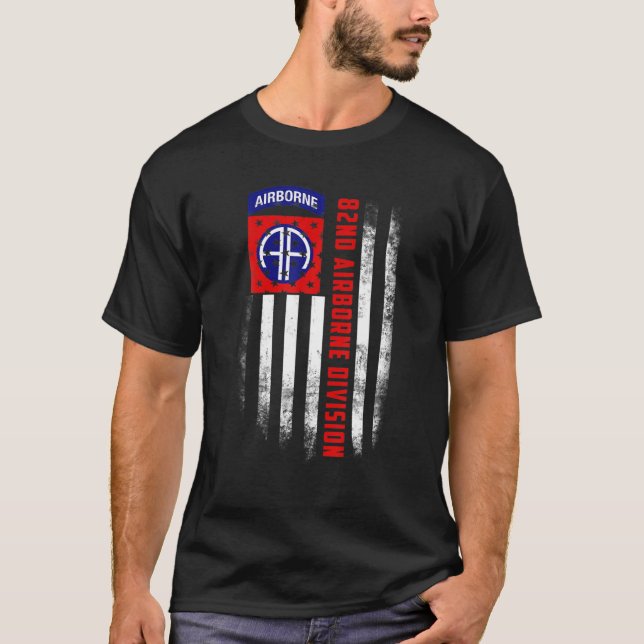 Camiseta 82Nd Airborne Division Veteran USA Flag Veterans D (Anverso)