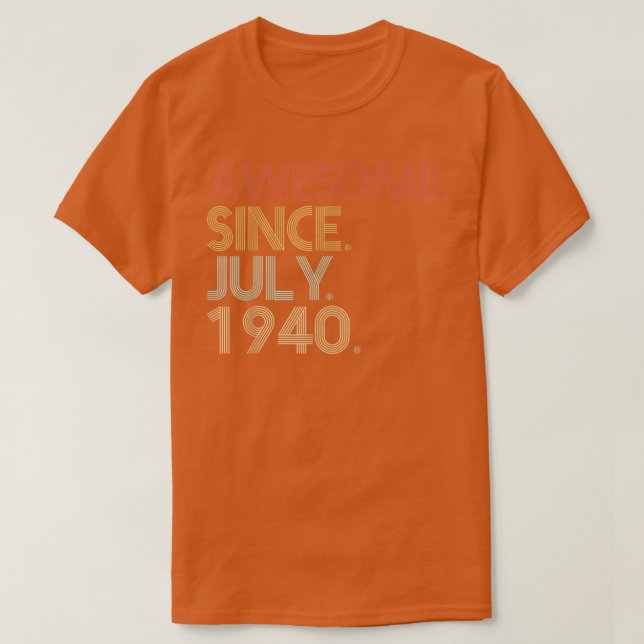 Camiseta 82nd Birthday Party 82 Years Old Awesome Since Jul (Diseño del anverso)