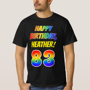 Camiseta 83º cumpleaños — Negrita, diversión, arco iri