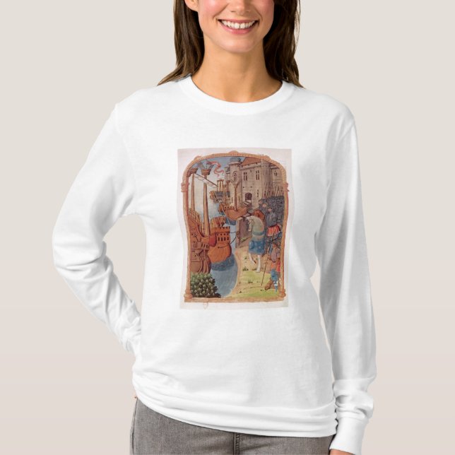 Camiseta 8378 Velin 745 caballeros f.1 a caballo, c.1350 (Anverso)