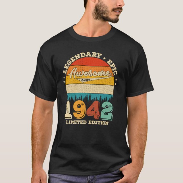 Camiseta 83 años de edad 1942 Regalo de cumpleaños 83 retro (Anverso)