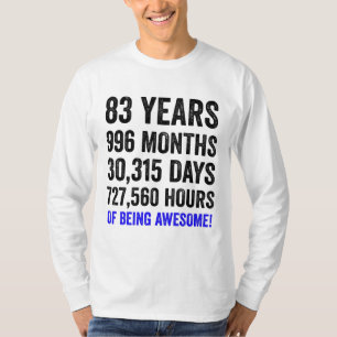 Camiseta 83 cumpleaños // Cuenta regresiva de cumpleaños 