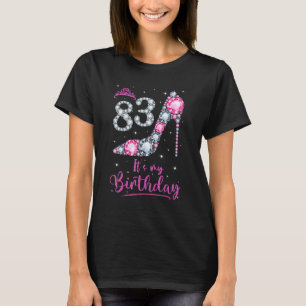 Camiseta 83 Es mi cumpleaños tacón rosado 83 cumpleaños G