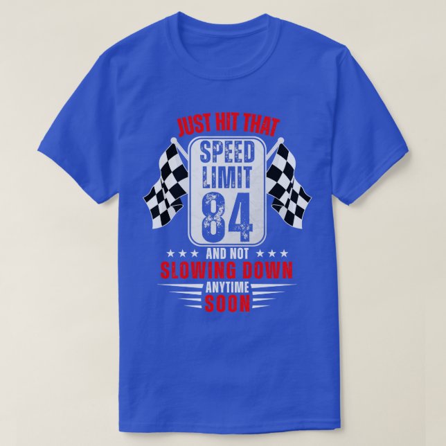 Camiseta 84.º Rótulo de límite de velocidad de cumpleaños C (Diseño del anverso)