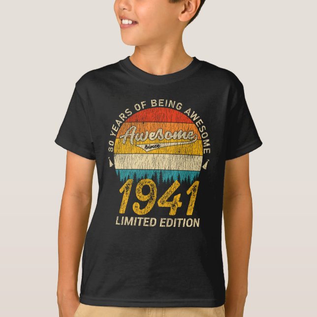 Camiseta 84 años de edad 1941 Regalo retro asombroso de 84  (Anverso)