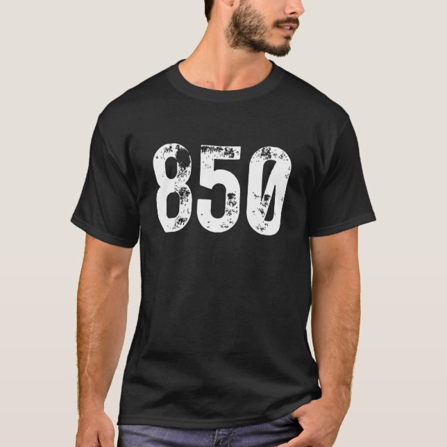 Camiseta 850 Area Code Tallahassee FL Mobile Telephone Area (Anverso)