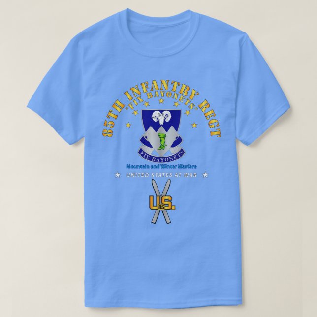 Camiseta 85.ª Infantería Fix Bayonets con Rama de Esquí (Diseño del anverso)