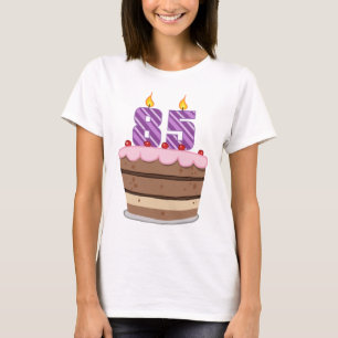Camiseta 85 años en el pastel de cumpleaños
