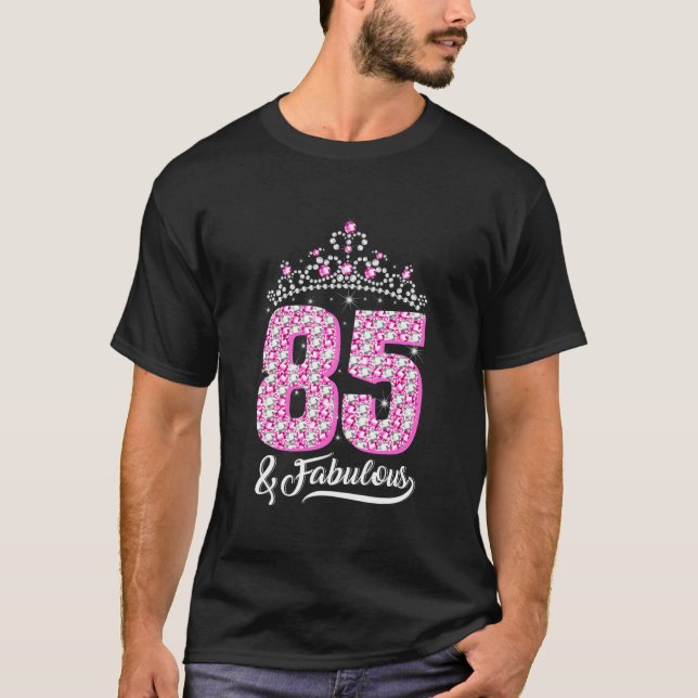 Camiseta 85 Y Fabuloso 85º Cumpleaños De Diamante Crown Gif (Anverso)