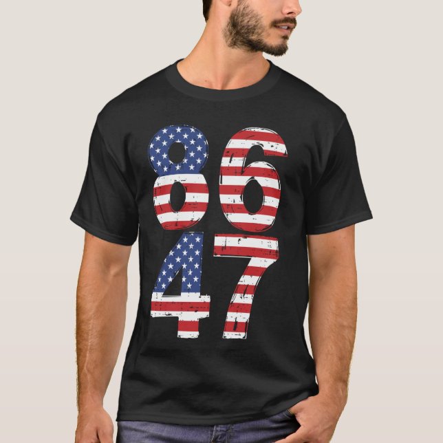 Camiseta 8647 86 47 Hombres de bandera Mujeres (Anverso)