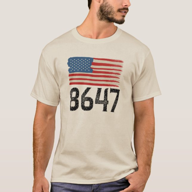 Camiseta 8647 Declaración política de la bandera estadounid (Anverso)