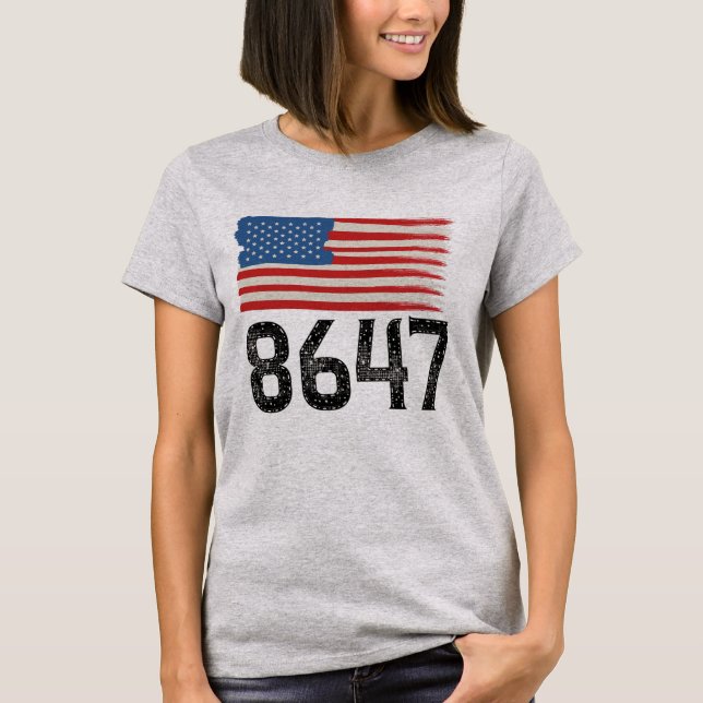 Camiseta 8647 Declaración política de la bandera estadounid (Anverso)