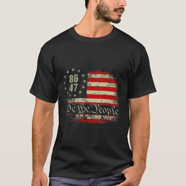 Camiseta 8647 Trump 86 47 Us Flag We The People Impeach 47  (Anverso)