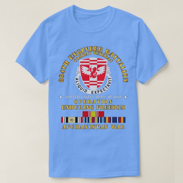 Camiseta 864.º veterano de la libertad duradera Eng Bn con  (Diseño del anverso)