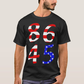 Camiseta 86 45 Bandera patriótica anti Trump en dificultade