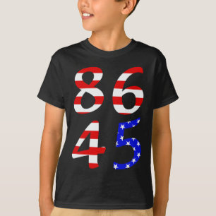 Camiseta 86 45 Bandera patriótica anti Trump en dificultade