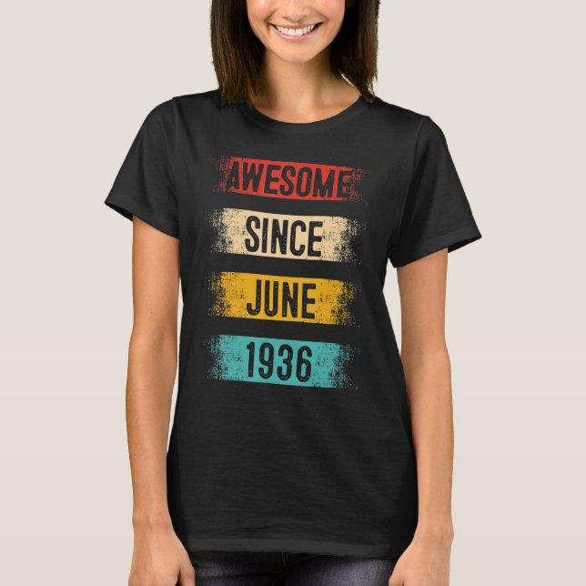 Camiseta 86 Year Old Awesome Since June 1936 86th Birthday (Anverso)