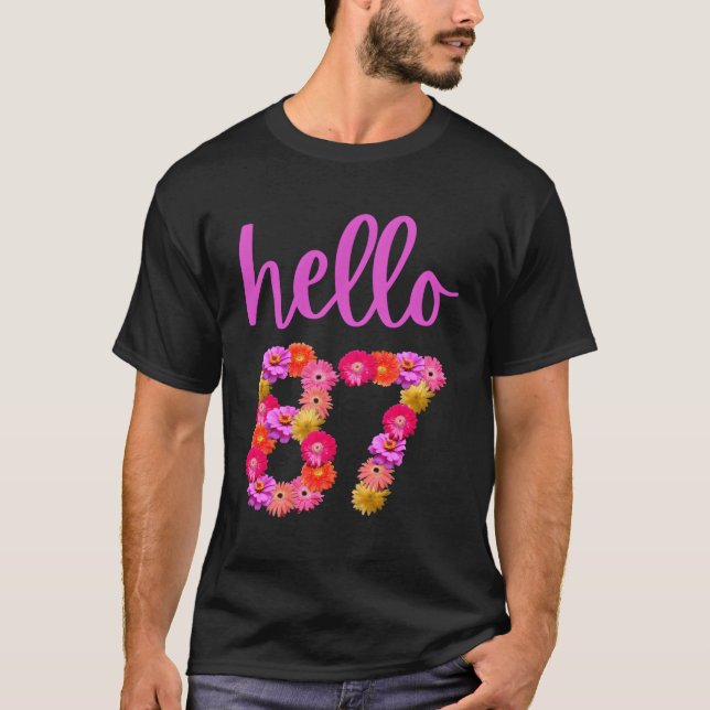 Camiseta 87 Flores Hola 87 Es Mi 87 (Anverso)