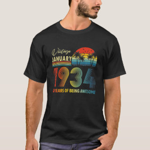 Camiseta 88.ª Vintage De Cumpleaños Enero De 1934 Gi De 88 