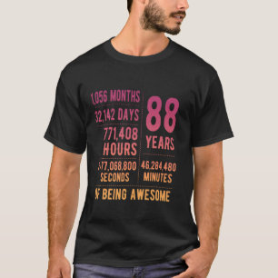 Camiseta 88.º cumpleaños de mujeres graciosas 88 años