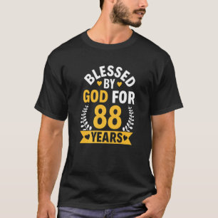 Camiseta 88.º cumpleaños mujer bendecida por dios por 88 añ