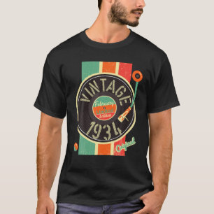 Camiseta 88 años Cumpleaños Hombre 1934 Febrero Vinyl Turnt