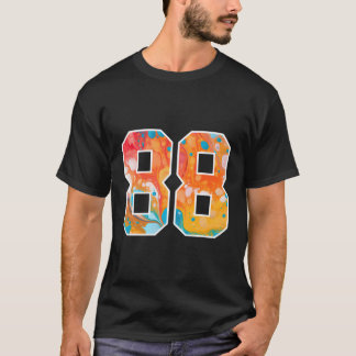 Camiseta 88 Coloridos Números De Equipo Deportivo Delante Y