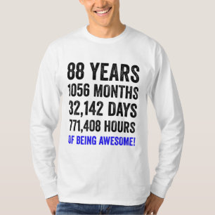 Camiseta 88 cumpleaños // Cuenta regresiva de cumpleaños 