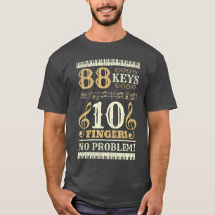 Camiseta 88 Teclas 10 Dedos Aficionado del Piano Jugadores