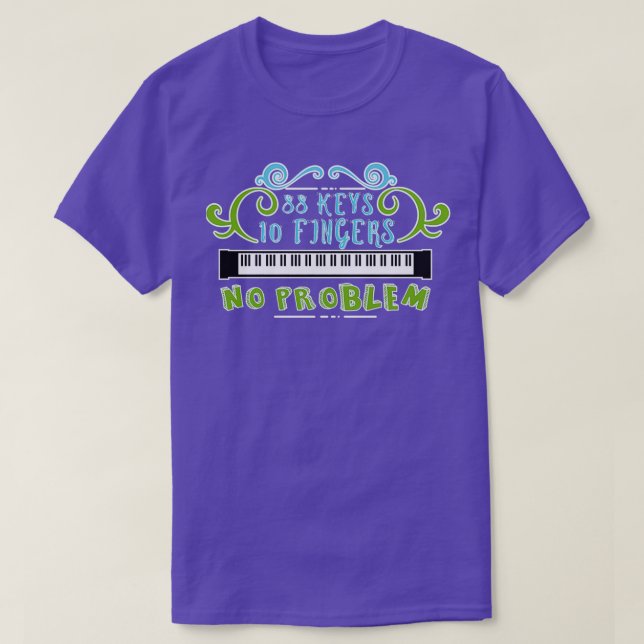 Camiseta 88 Teclas 10 Dedos Sin Problema Teclado De Un Pian (Diseño del anverso)