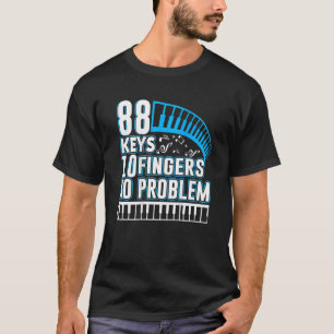 Camiseta 88 Teclas 10 Dedos Sin problemas Teclado de retroi