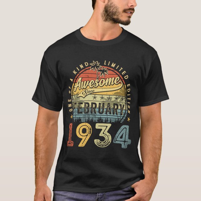 Camiseta 89º cumpleaños increíble desde febrero de 1934 89  (Anverso)