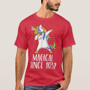 Camiseta 89º cumpleaños, unicornio dab, mágico desde 1932