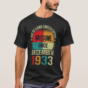 Camiseta 89 años asombrosos desde diciembre de 1933 Vintage