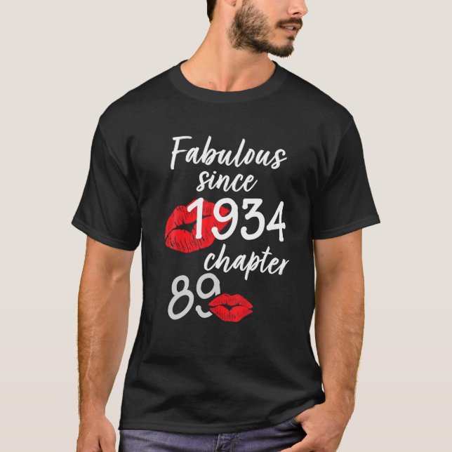 Camiseta 89 Años De Edad Y Fabuloso Cumpleaños Desde 1934 C (Anverso)