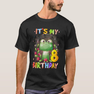 Camiseta 8.ª Chica De Cumpleaños Cute Frogs Chicas De 8 Año