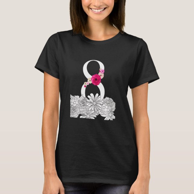 Camiseta 8.ª Chica Flowers (Anverso)