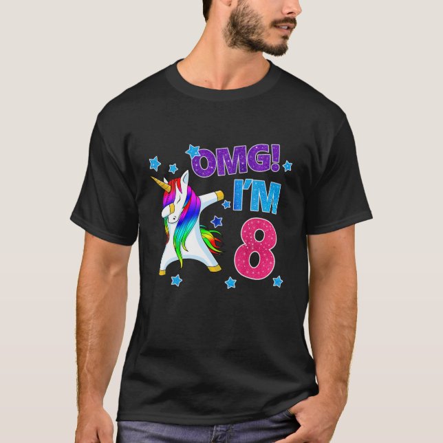 Camiseta 8.ª Chicas de cumpleaños, ¡Dios mío! Tengo 8 años  (Anverso)