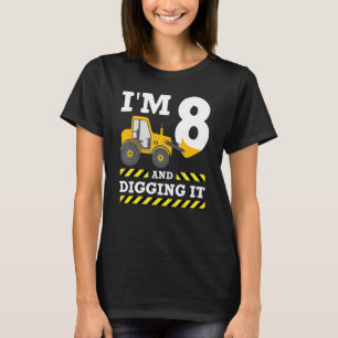 Camiseta 8.ª Excavadora de Cumpleaños Estoy cavando el edif