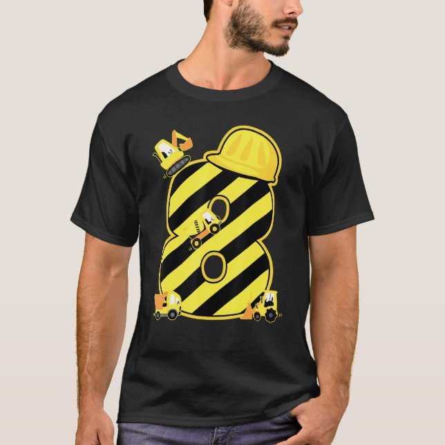 Camiseta 8.ª fiesta de cumpleaños Constructor de 8 años (Anverso)