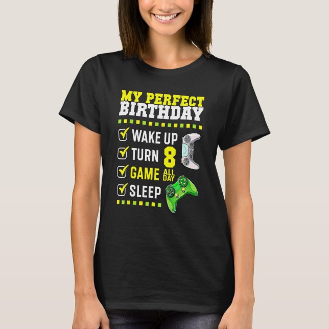 Camiseta 8.ª Fiesta De Cumpleaños Perfecta Para Jugador De  (Anverso)