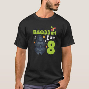 Camiseta 8.ª fiesta de cumpleaños temática de gorila 8 años