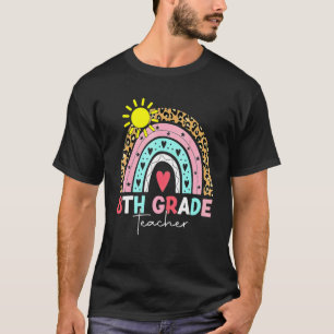 Camiseta 8.ª Maestra Enseña De Octavo Grado Boho Arcoiris