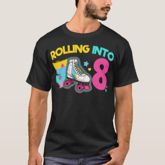 Camiseta 8.ª patineta rodante de cumpleaños 1